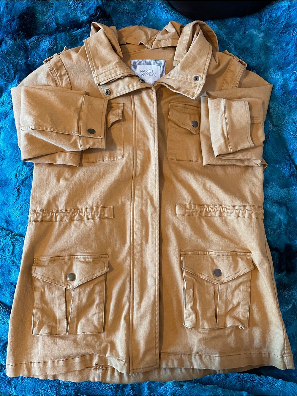 Yellow Lightweight Utility Jacket with Hood